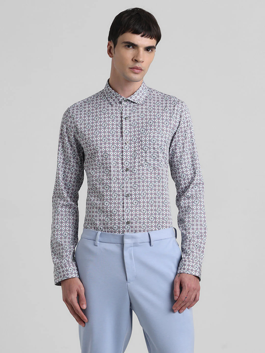 White Printed Full Sleeves Shirt - Image 2