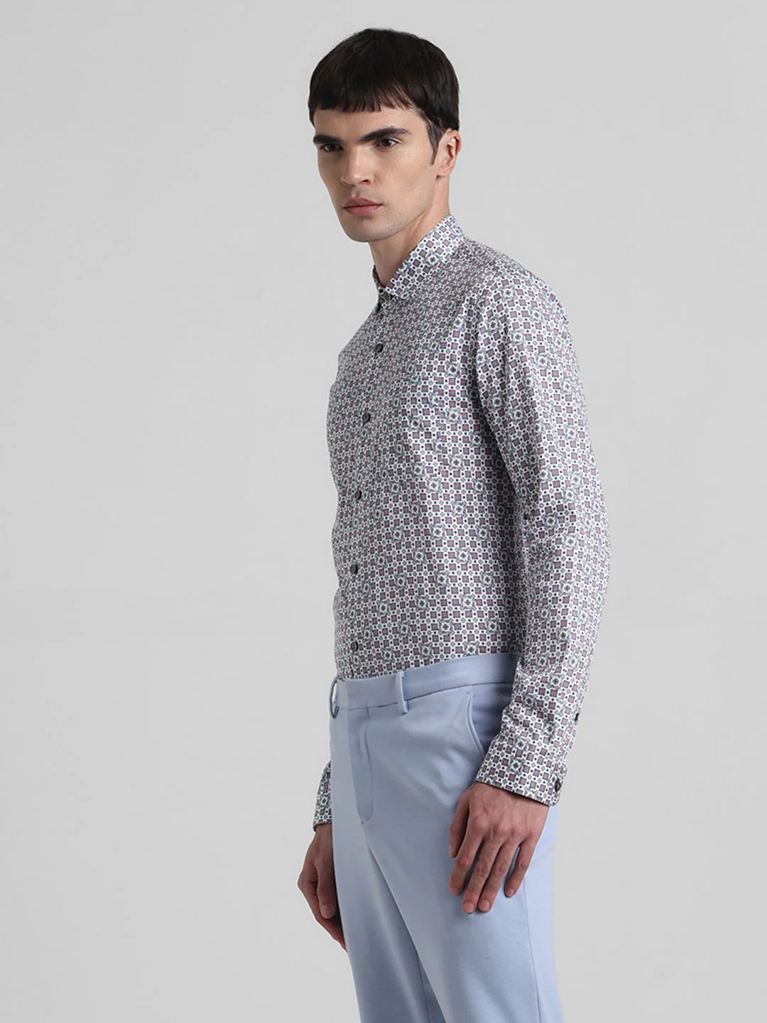 White Printed Full Sleeves Shirt - Image 3