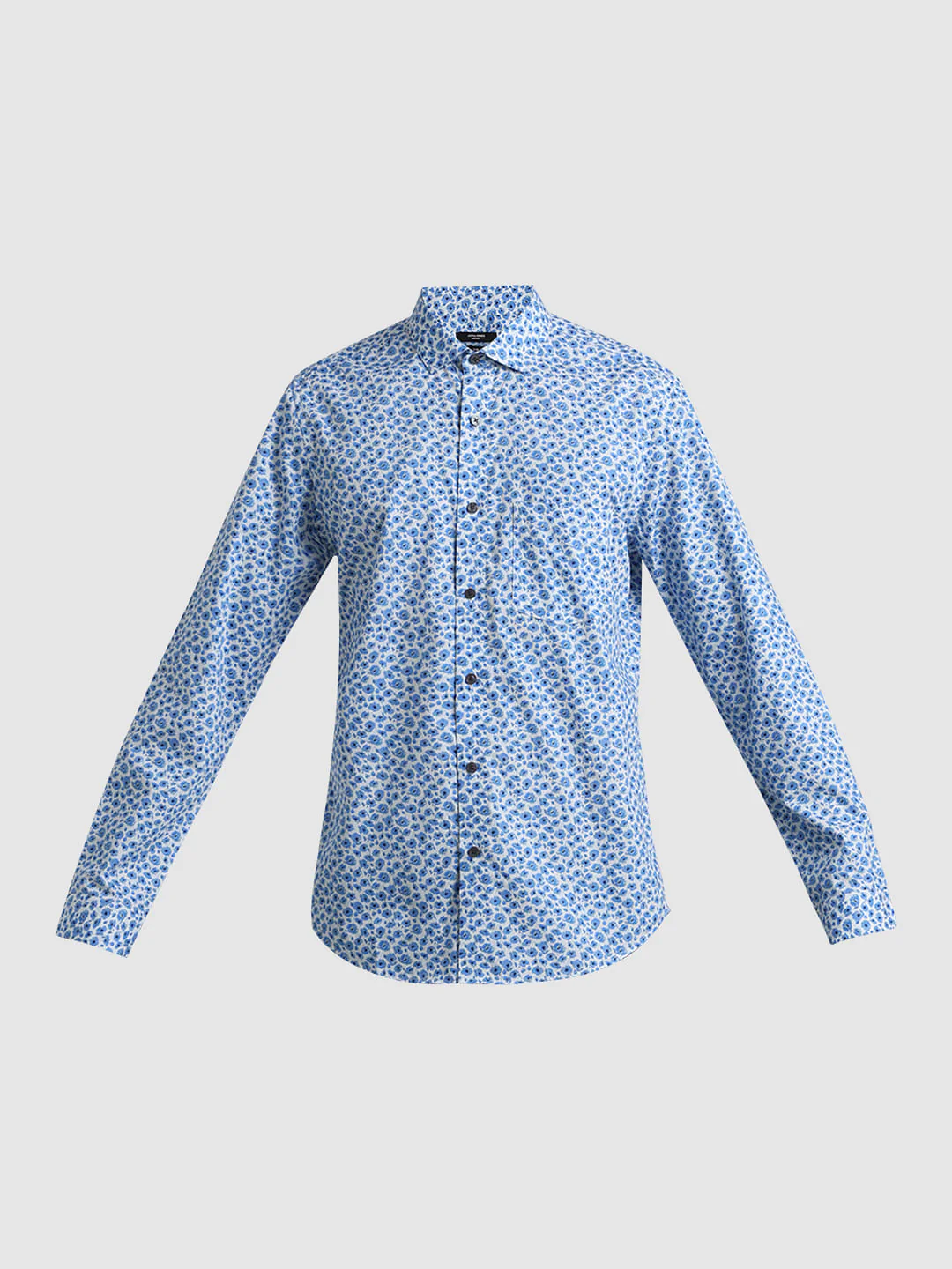 Blue Floral Print Full Sleeves Shirt - Image 7