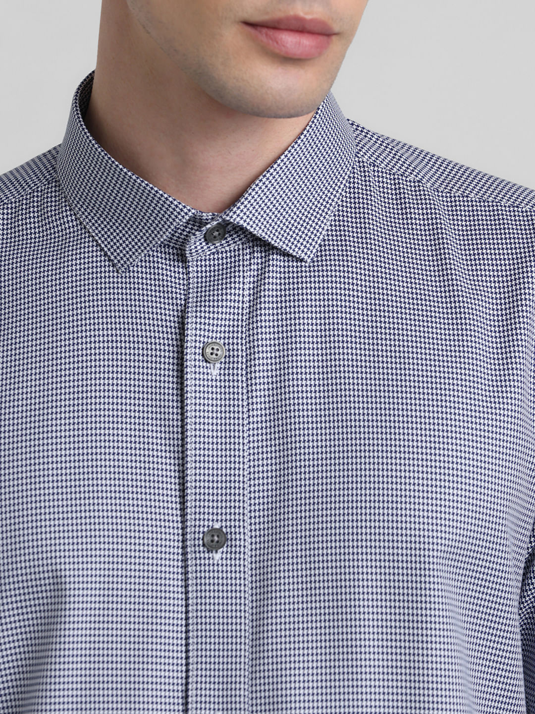 Blue Printed Full Sleeves Shirt - Image 5
