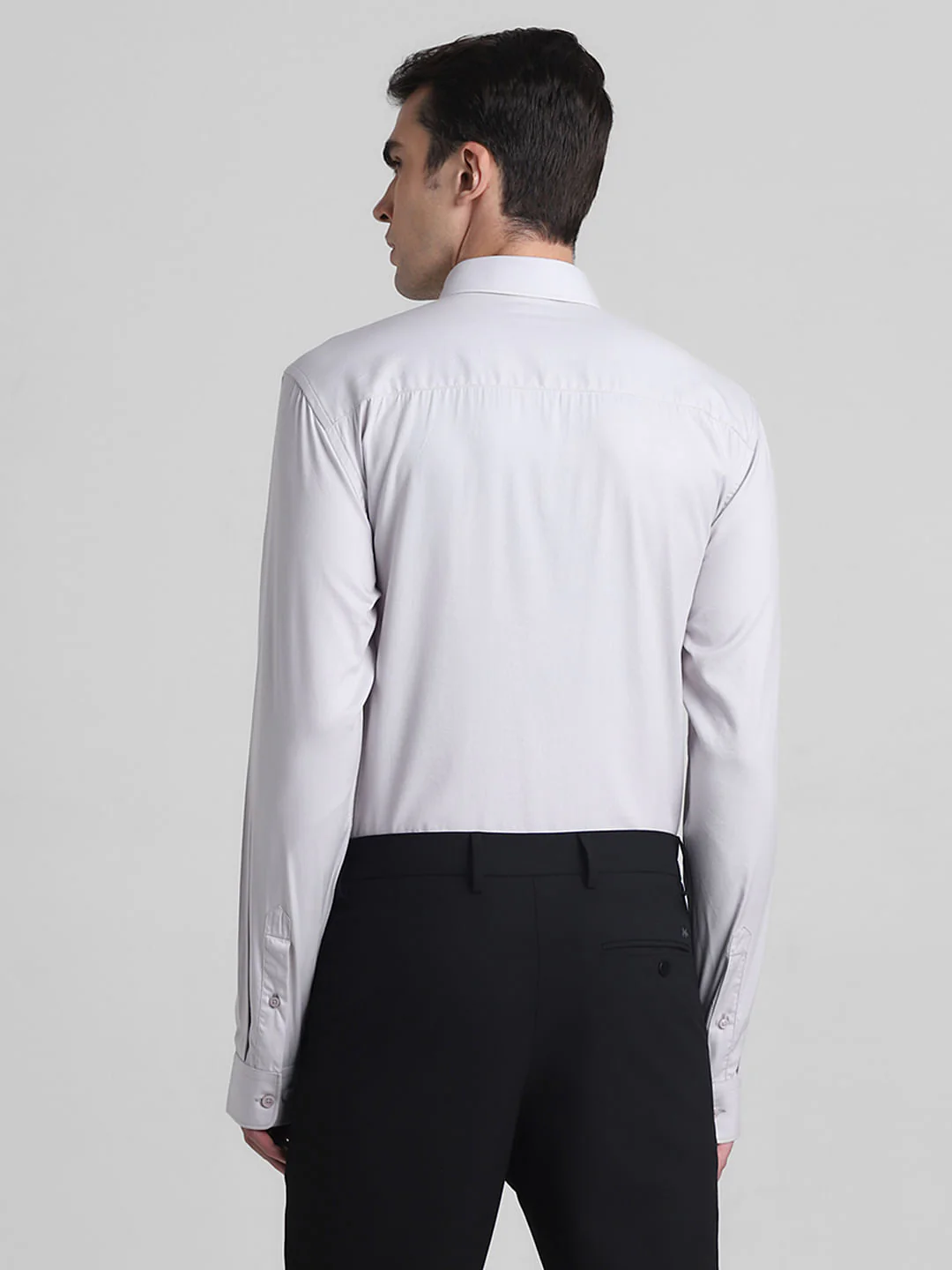 Light Grey Cotton Full Sleeves Shirt - Image 4