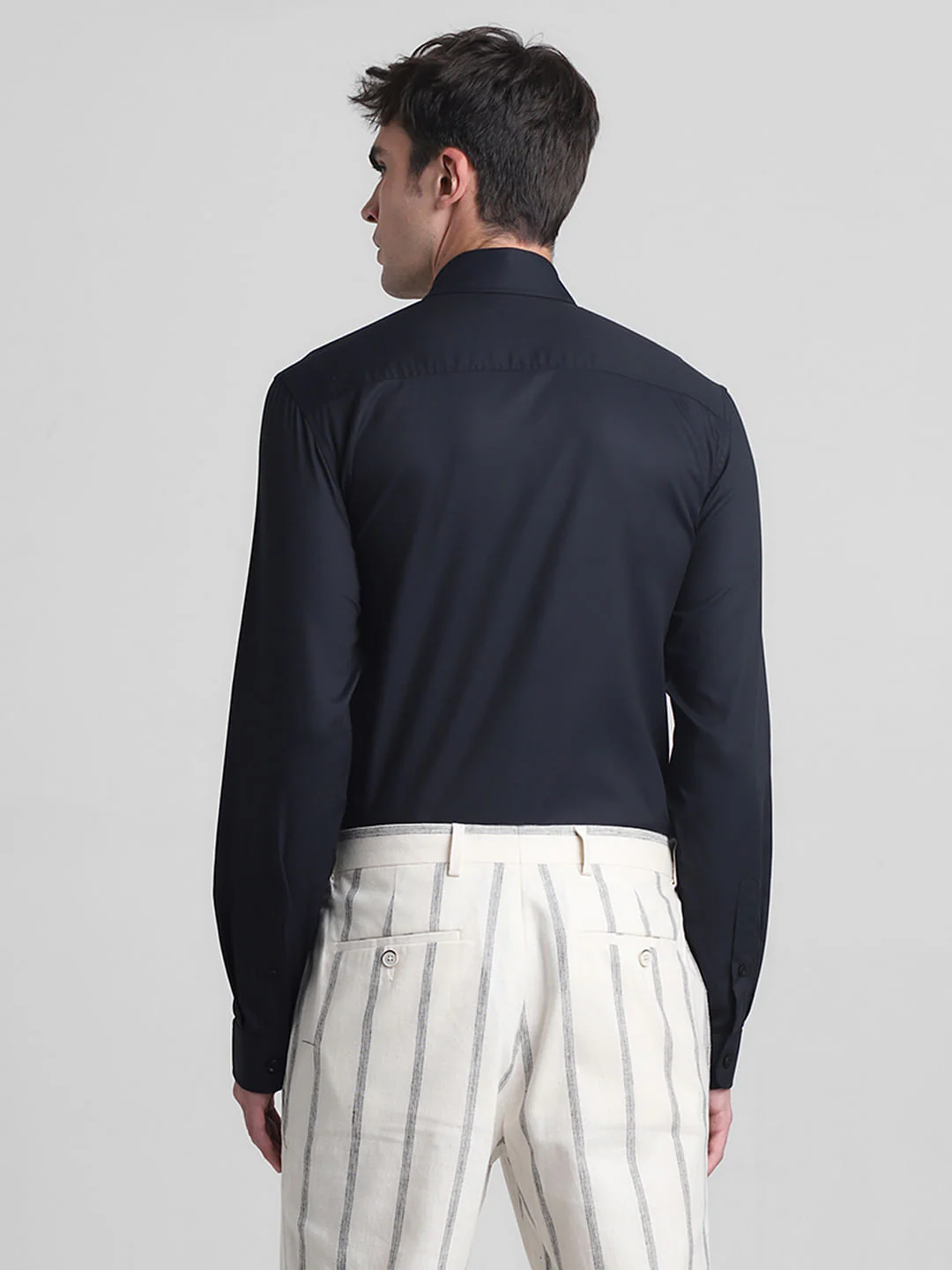 Black Cotton Full Sleeves Shirt - Image 4