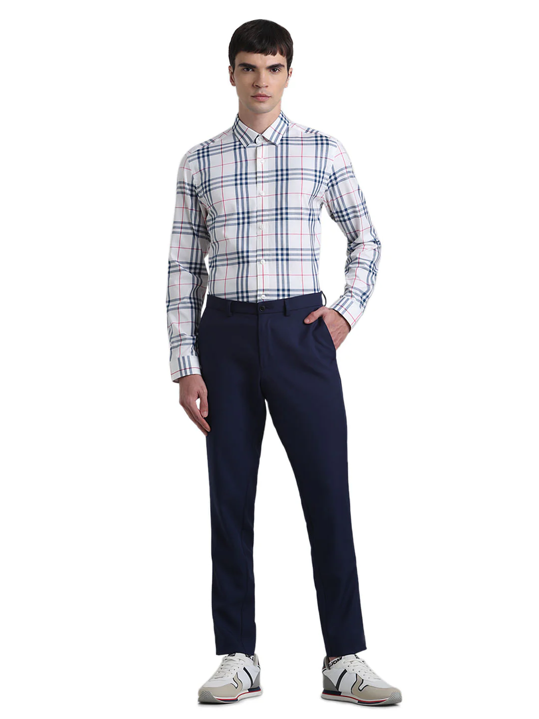White Check Print Full Sleeves Shirt - Image 6