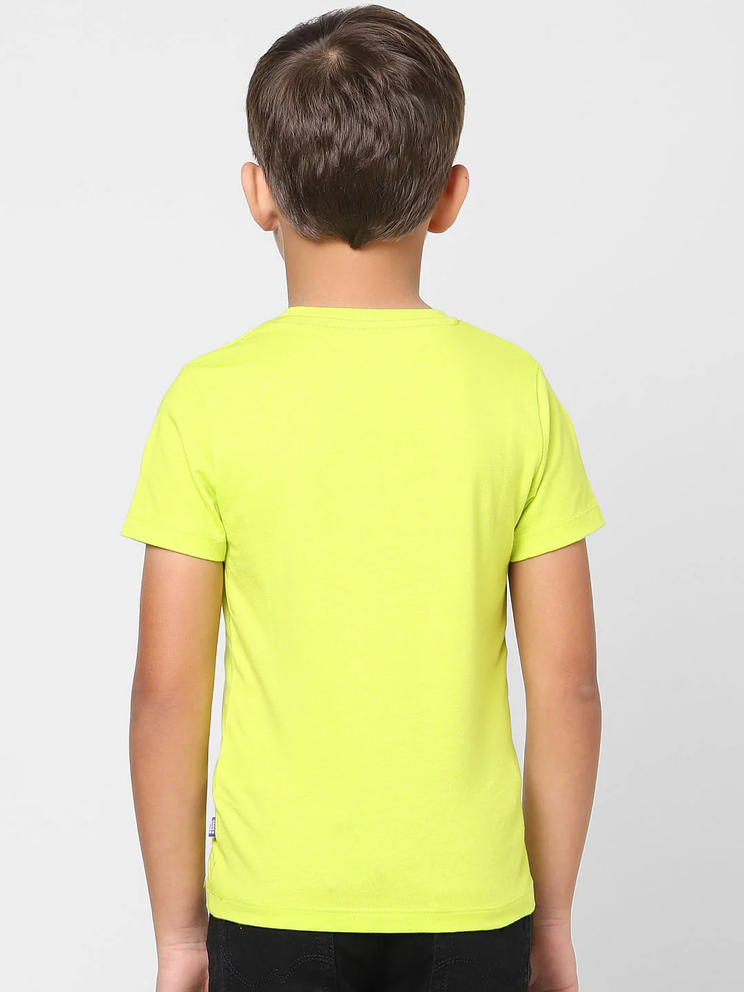 Boys Green Text Print Crew Neck T-shirt - Image 4