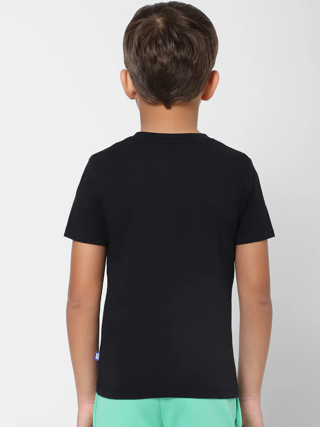 Boys Black Graphic Print Crew Neck T-shirt - Image 4