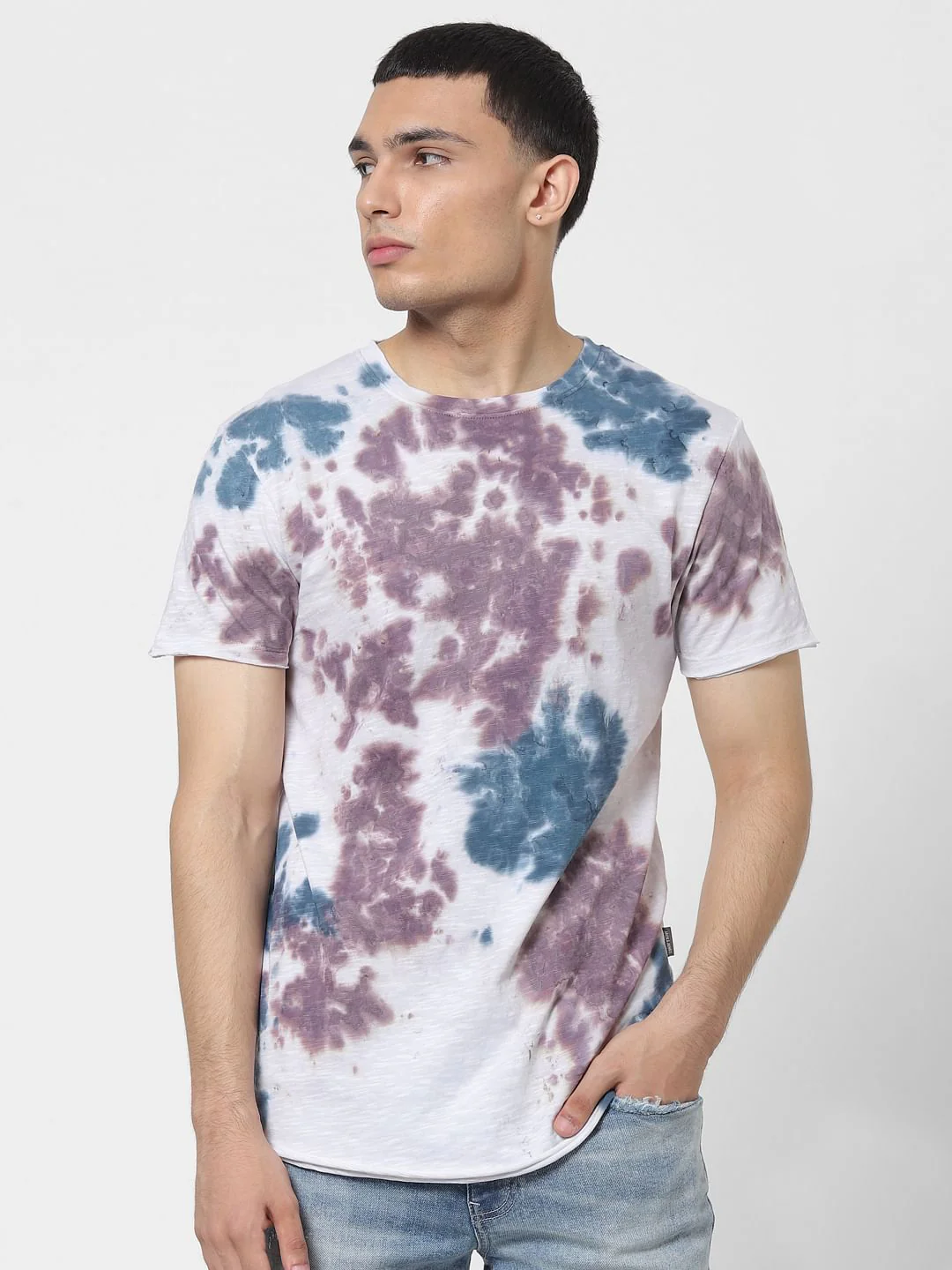 Multi-coloured Tie Dye Crew Neck T-shirt - Image 2