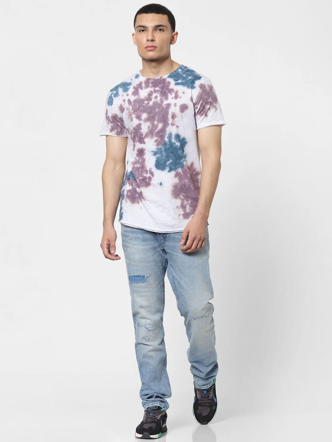 Multi-coloured Tie Dye Crew Neck T-shirt - Image 6