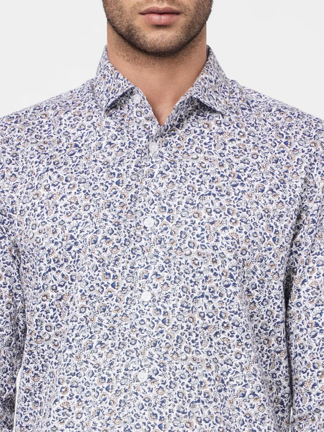 White Printed Full Sleeves Shirt - Image 5