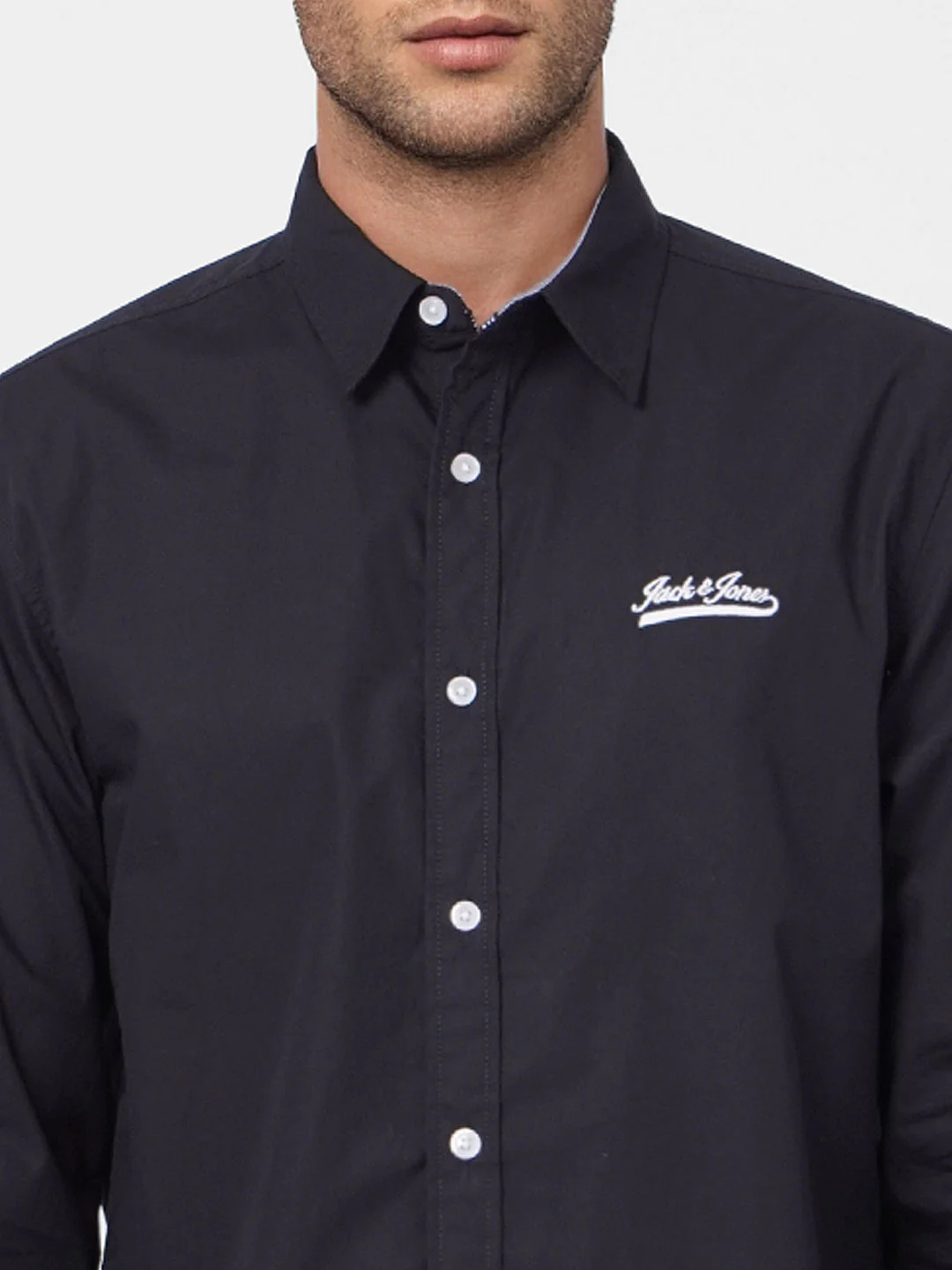 Black Logo Print Full Sleeves Shirt - Image 5