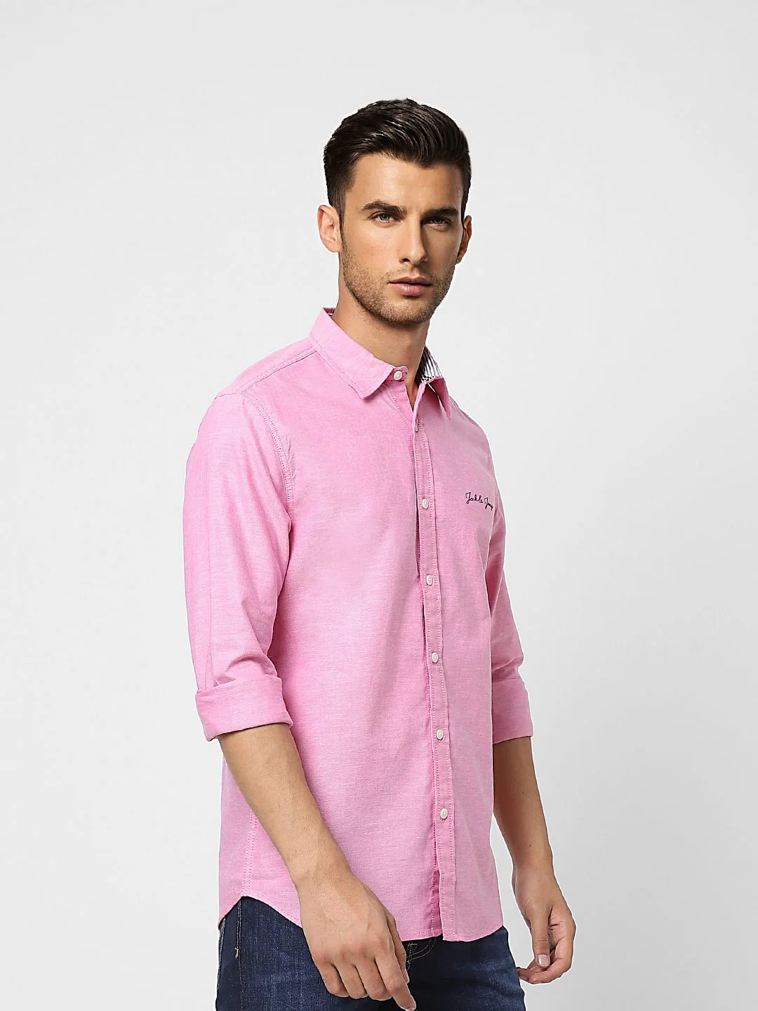 Pink Logo Print Full Sleeves Shirt - Image 3