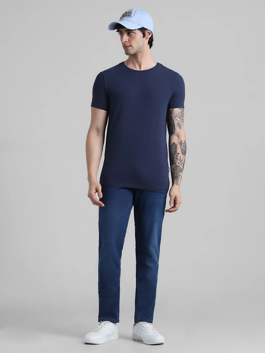 Dark Blue Low Rise Washed Ben Skinny Jeans - Image 5