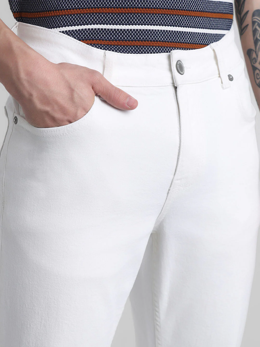 White Low Rise Glenn Slim Fit Jeans - Image 4