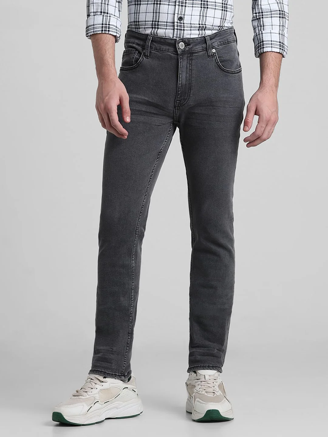 Grey Low Rise Ben Skinny Fit Jeans