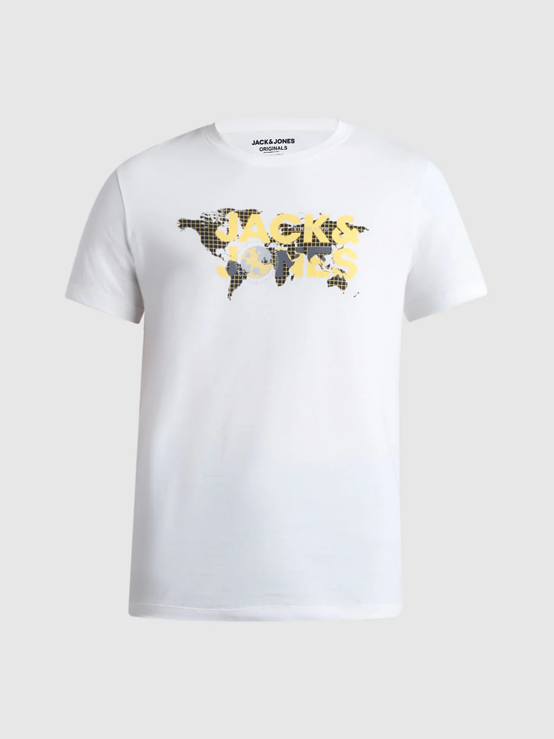 White Map Print Crew Neck T-shirt - Image 7