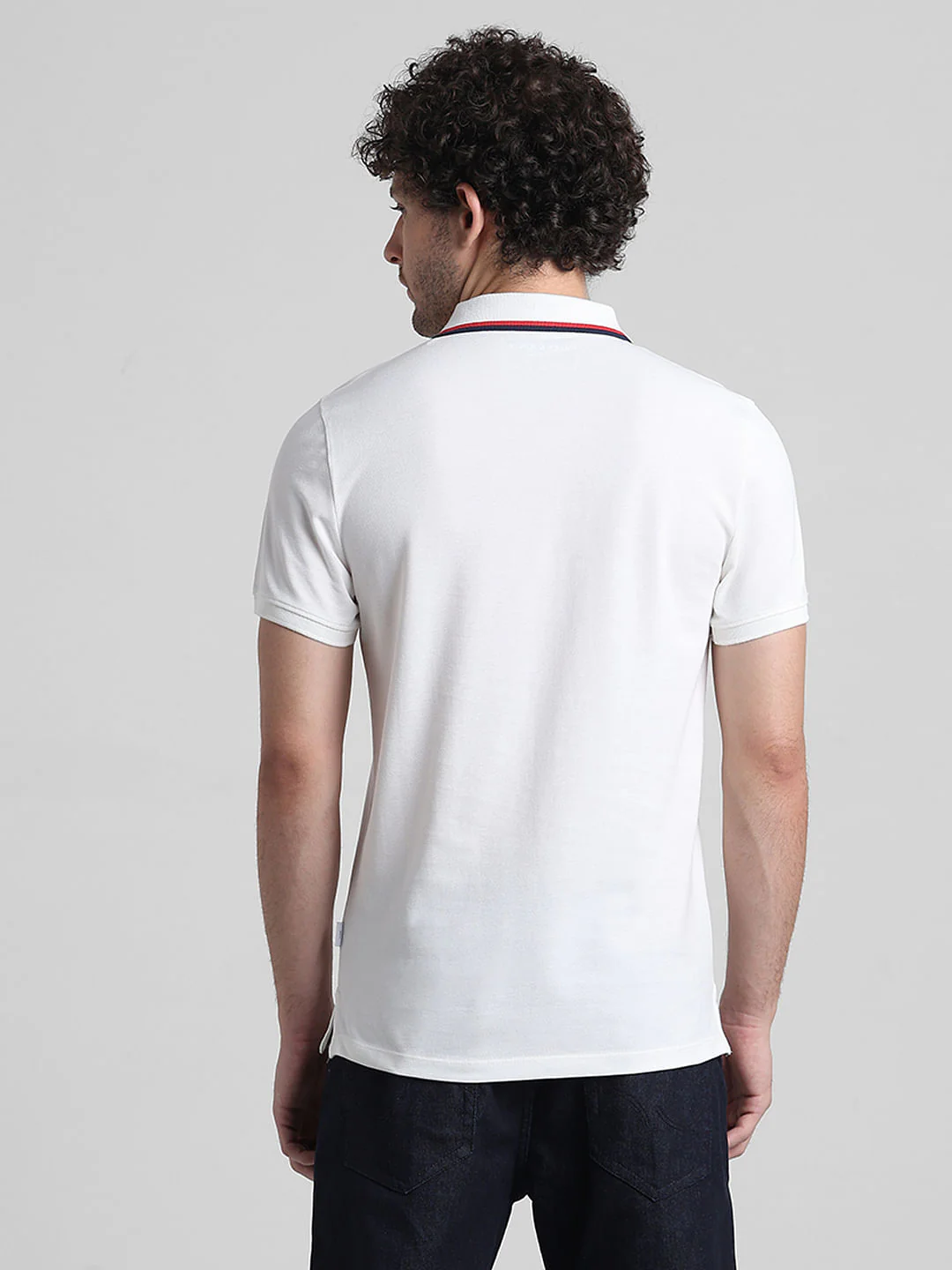 White Logo Text Detail Polo - Image 4