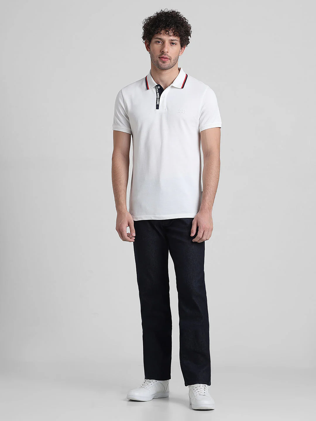 White Logo Text Detail Polo - Image 6