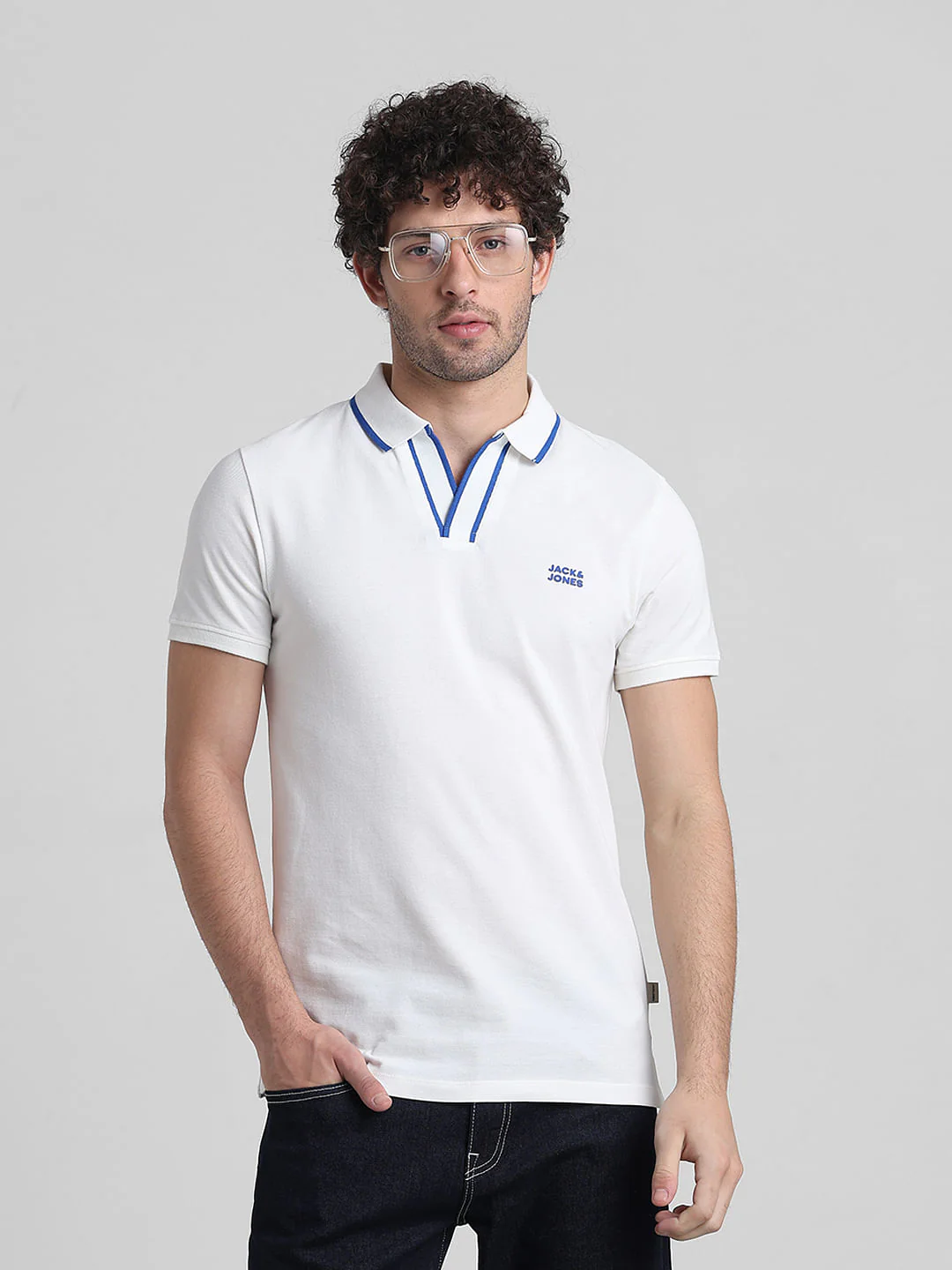White Cotton Polo T-shirt
