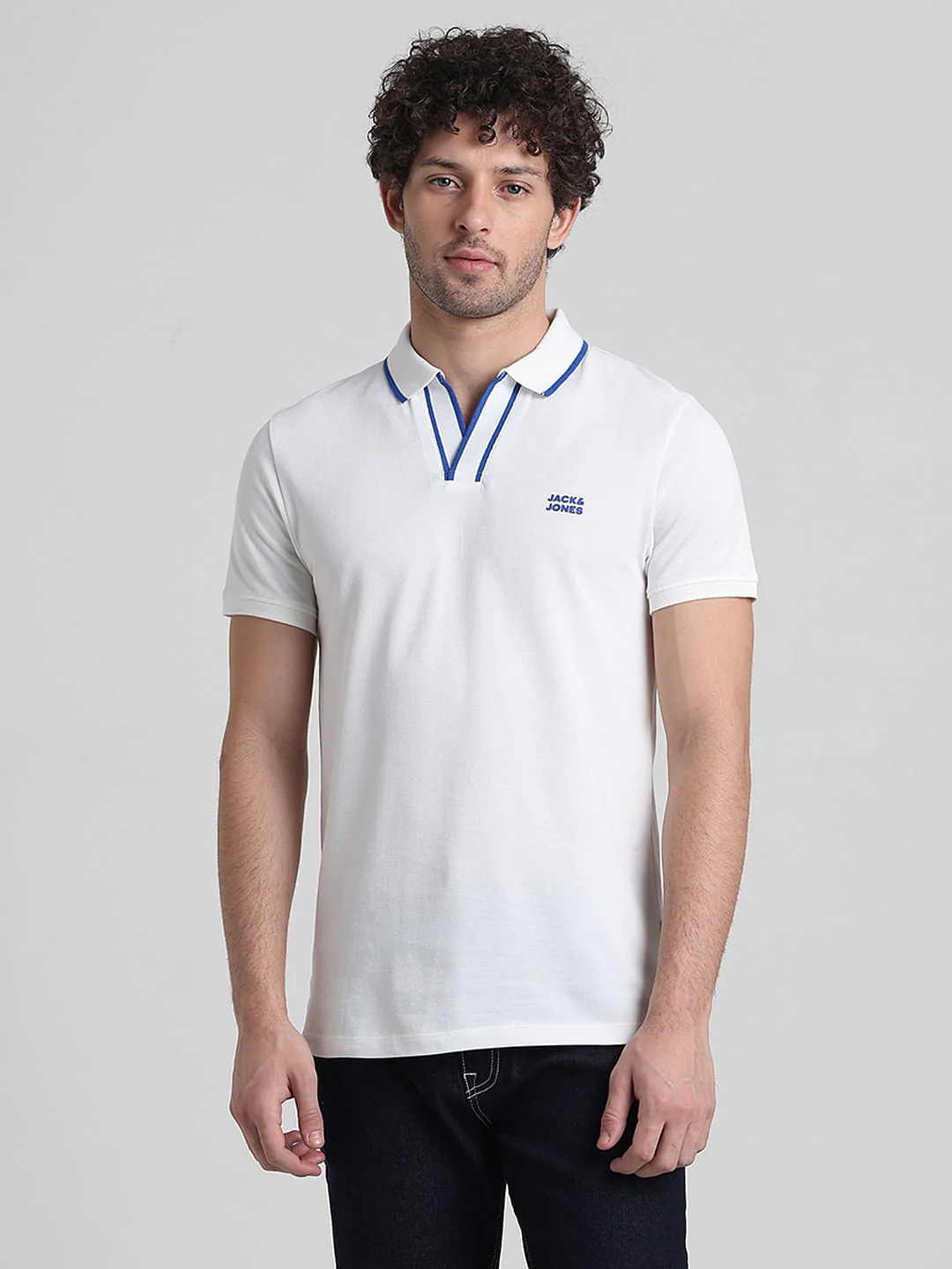 White Cotton Polo T-shirt - Image 2