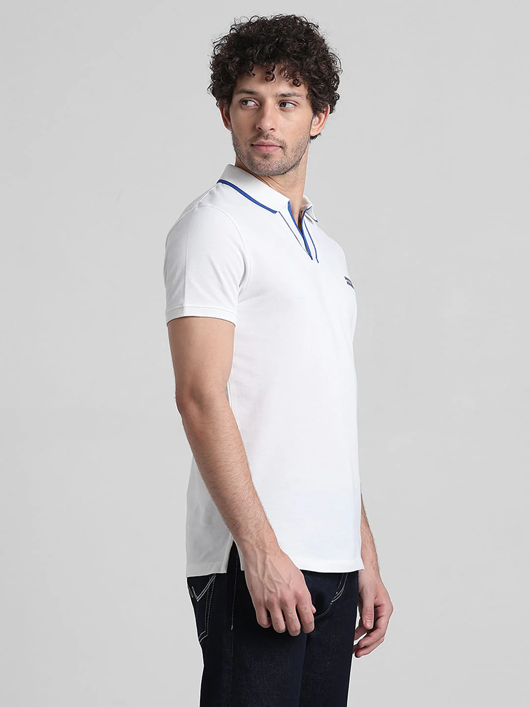 White Cotton Polo T-shirt - Image 3