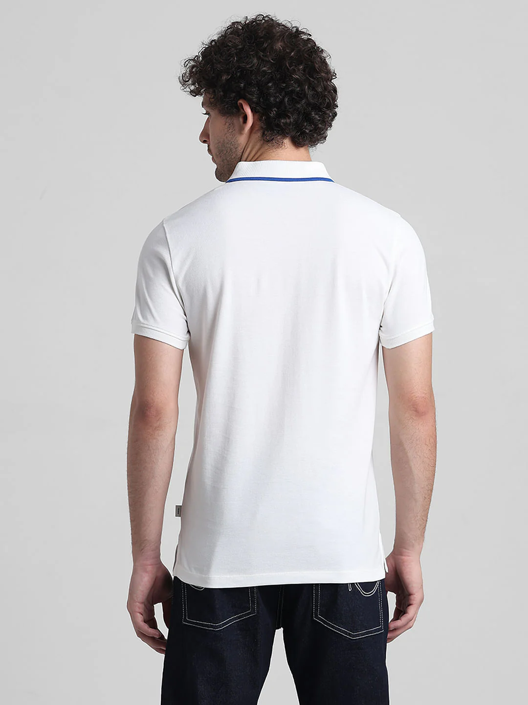 White Cotton Polo T-shirt - Image 4