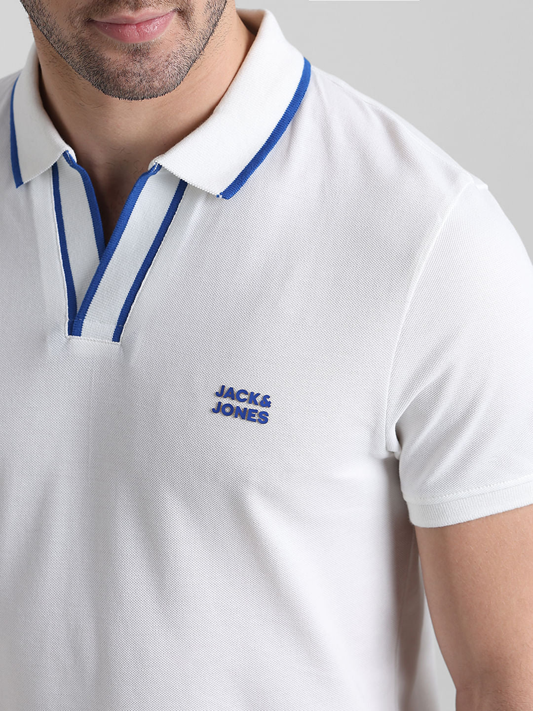 White Cotton Polo T-shirt - Image 5
