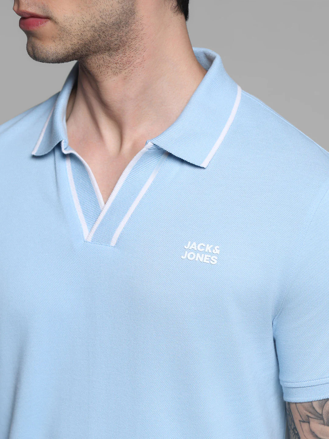 Blue Contrast Tipping Polo - Image 5