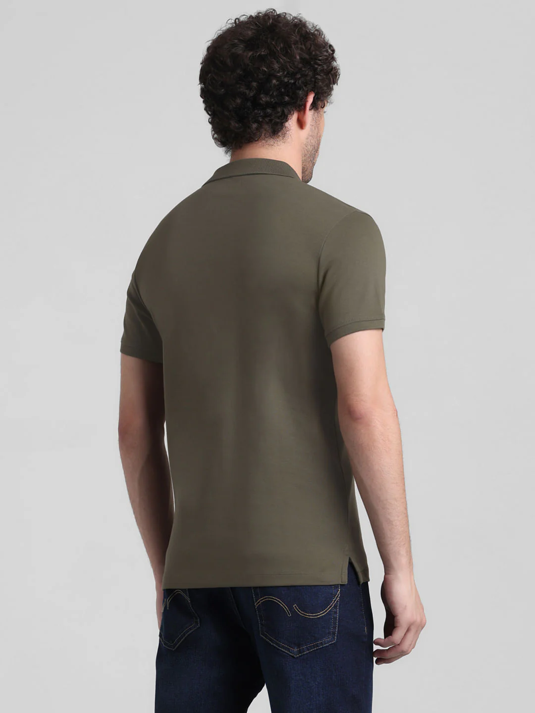 Dark Green Zipped Cotton Polo - Image 4