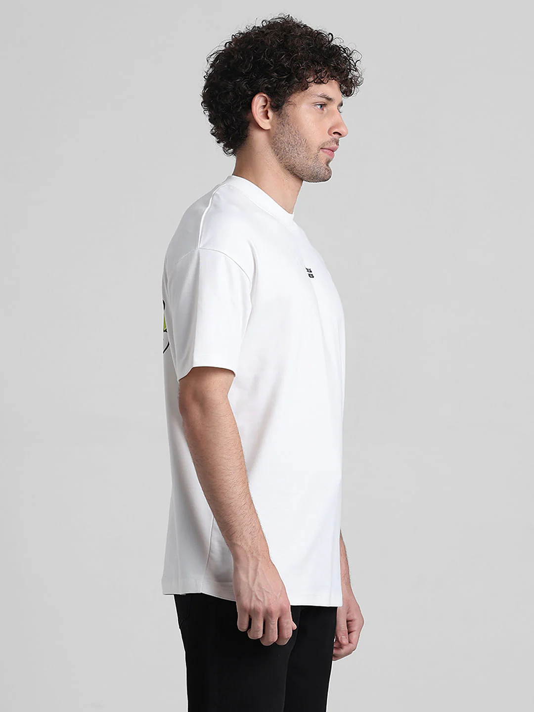White Graphic Printed Oversized T-shirt - Image 3