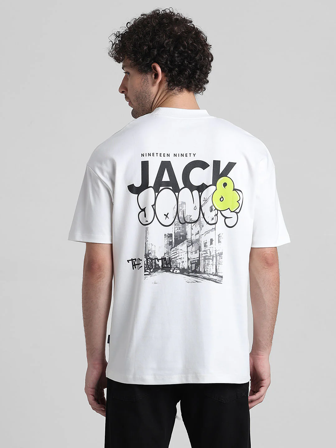 White Graphic Printed Oversized T-shirt - Image 4