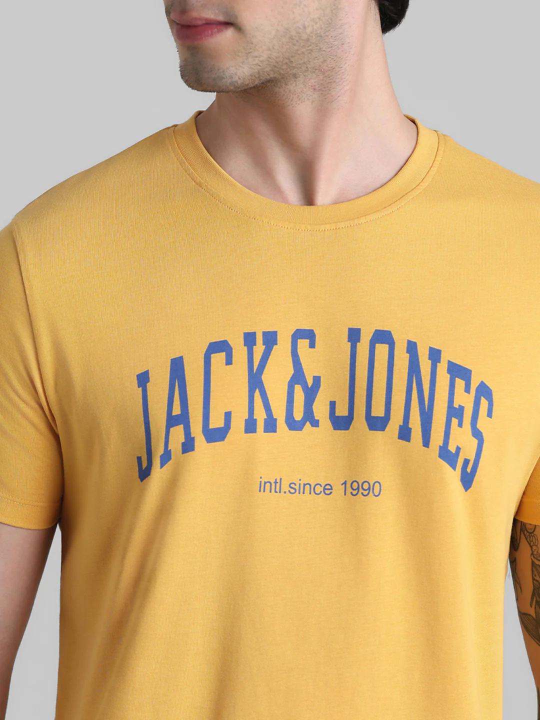 Yellow Logo Text Crew Neck T-shirt - Image 5