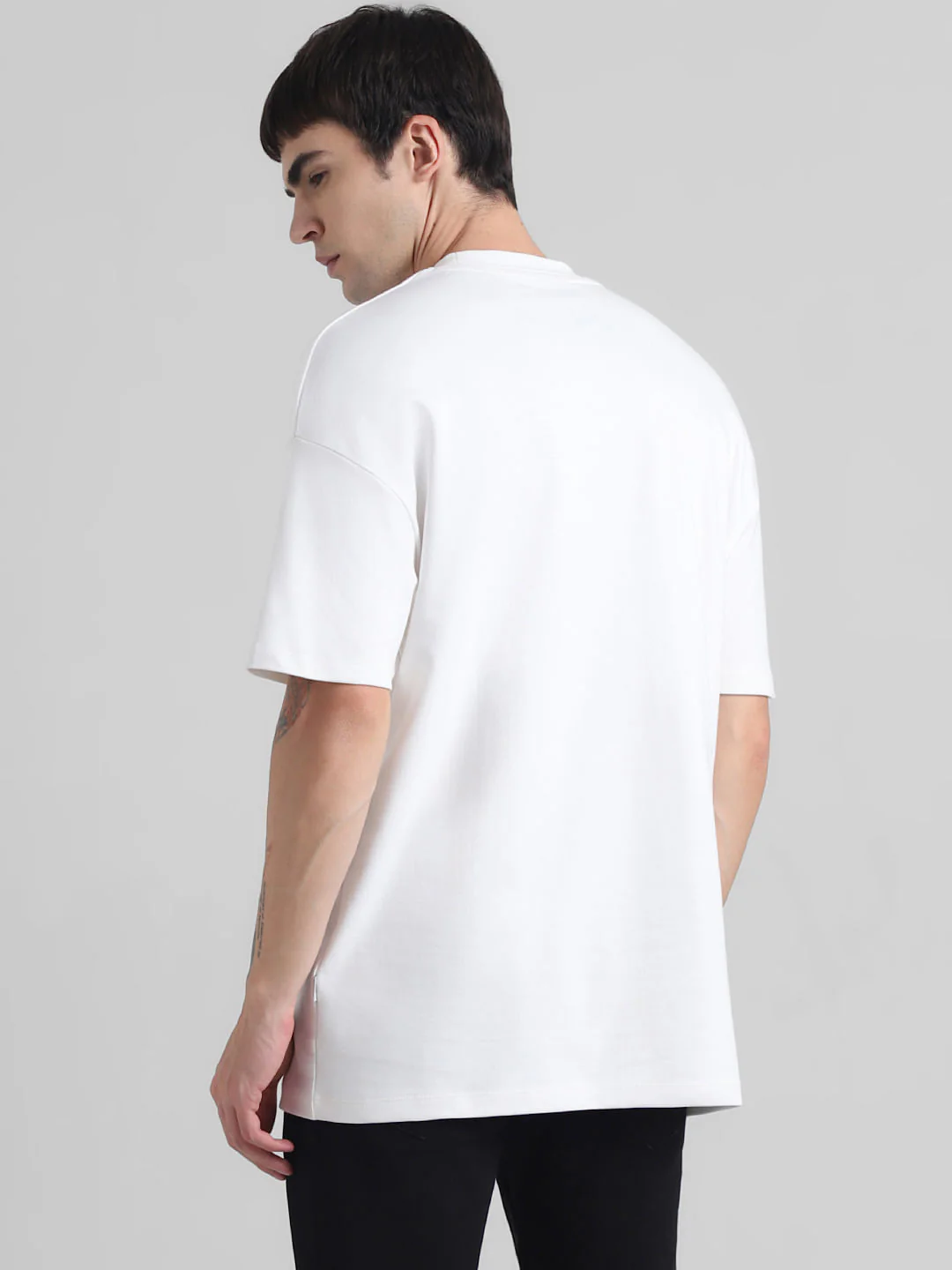 White Logo Print Oversized Crew Neck T-shirt - Image 4