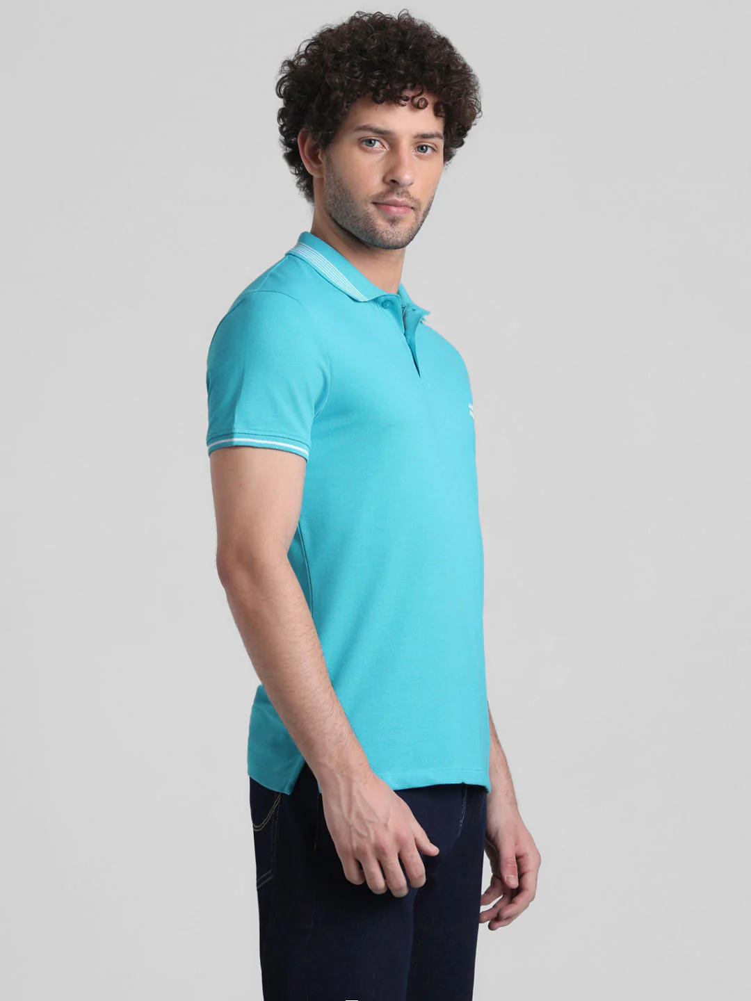 Green Contrast Tipping Polo T-shirt - Image 3