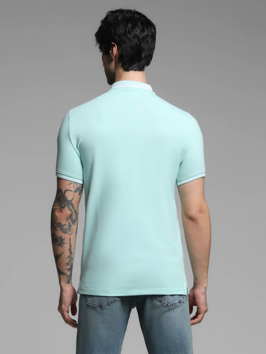 Mint Green Logo Print Polo - Image 4