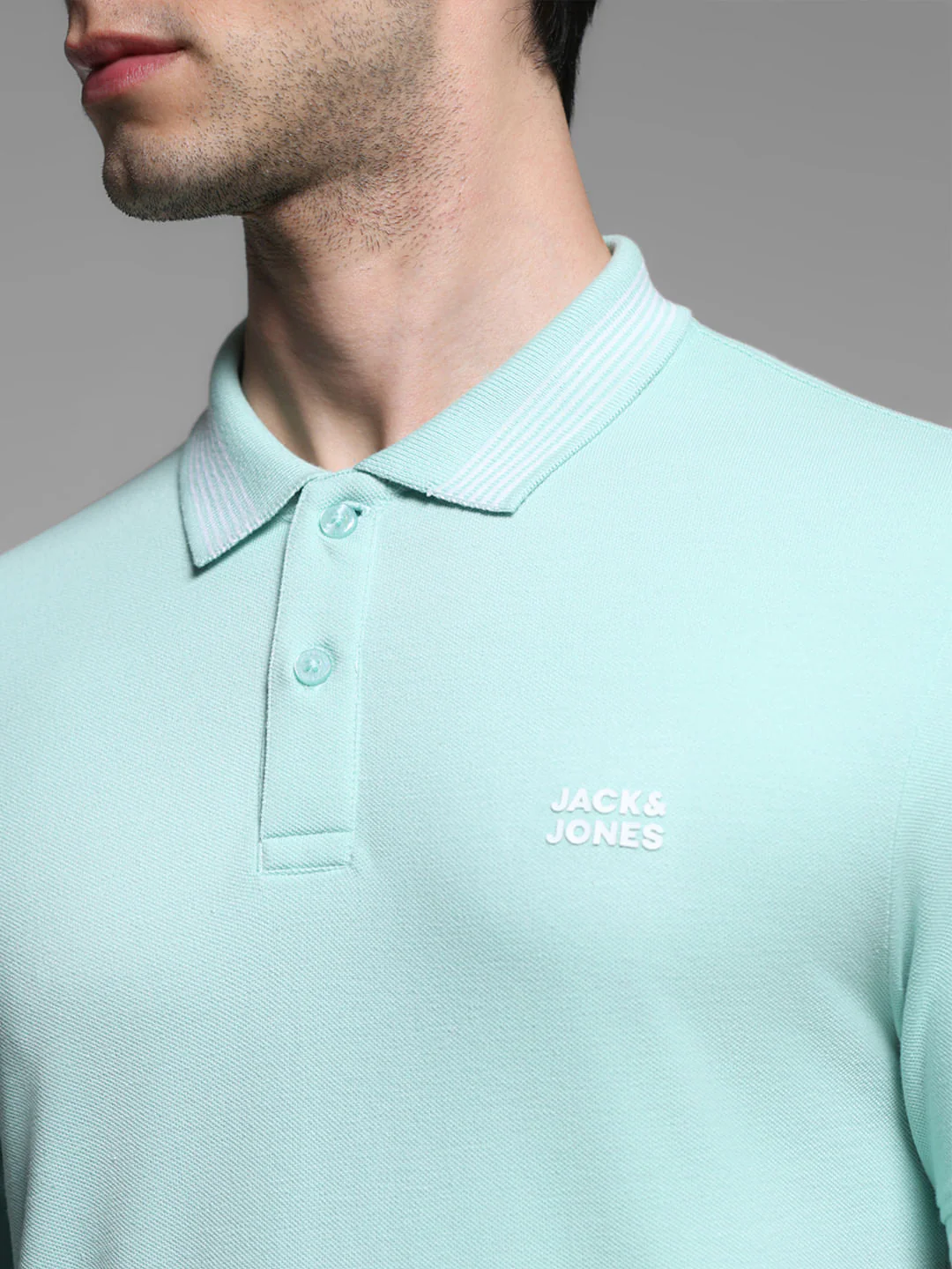 Mint Green Logo Print Polo - Image 5