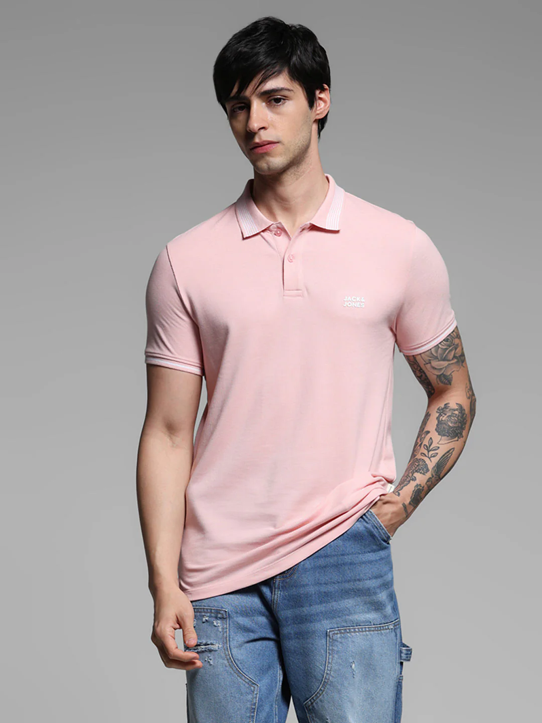 Light Pink Logo Print Polo - Image 2