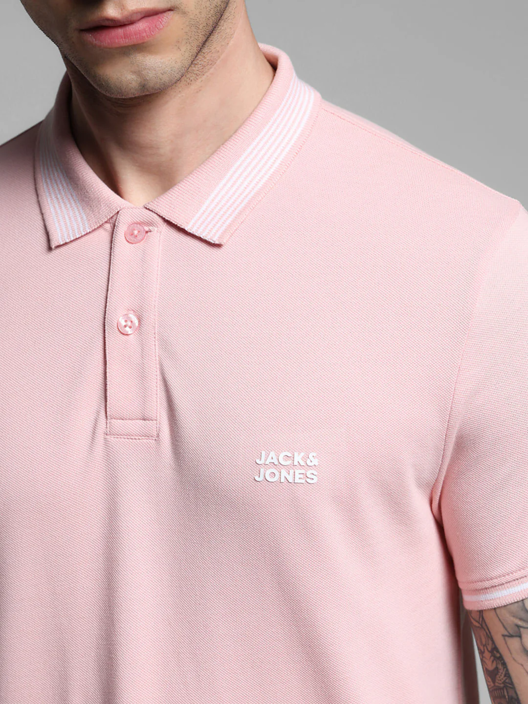 Light Pink Logo Print Polo - Image 5