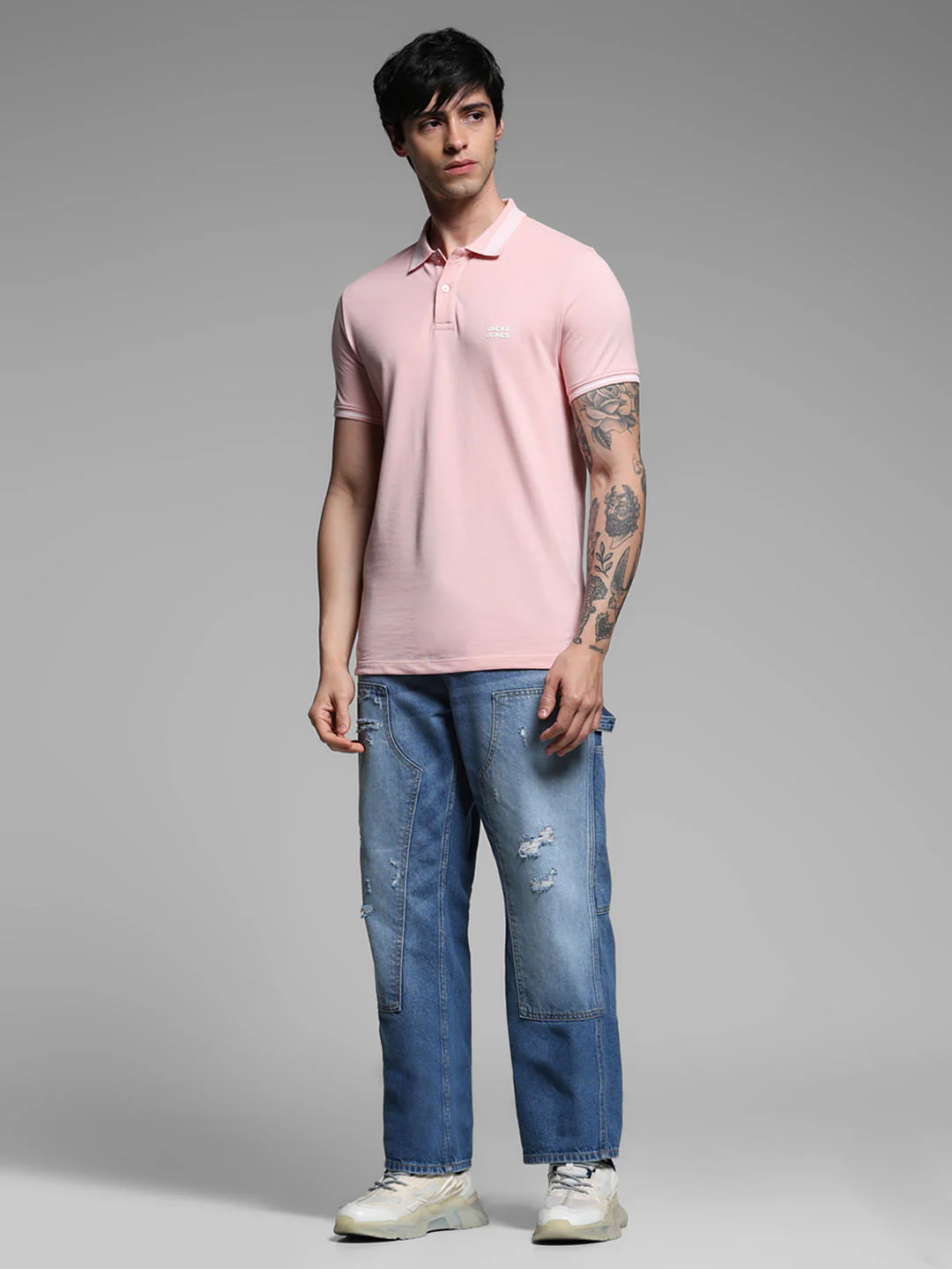 Light Pink Logo Print Polo - Image 6