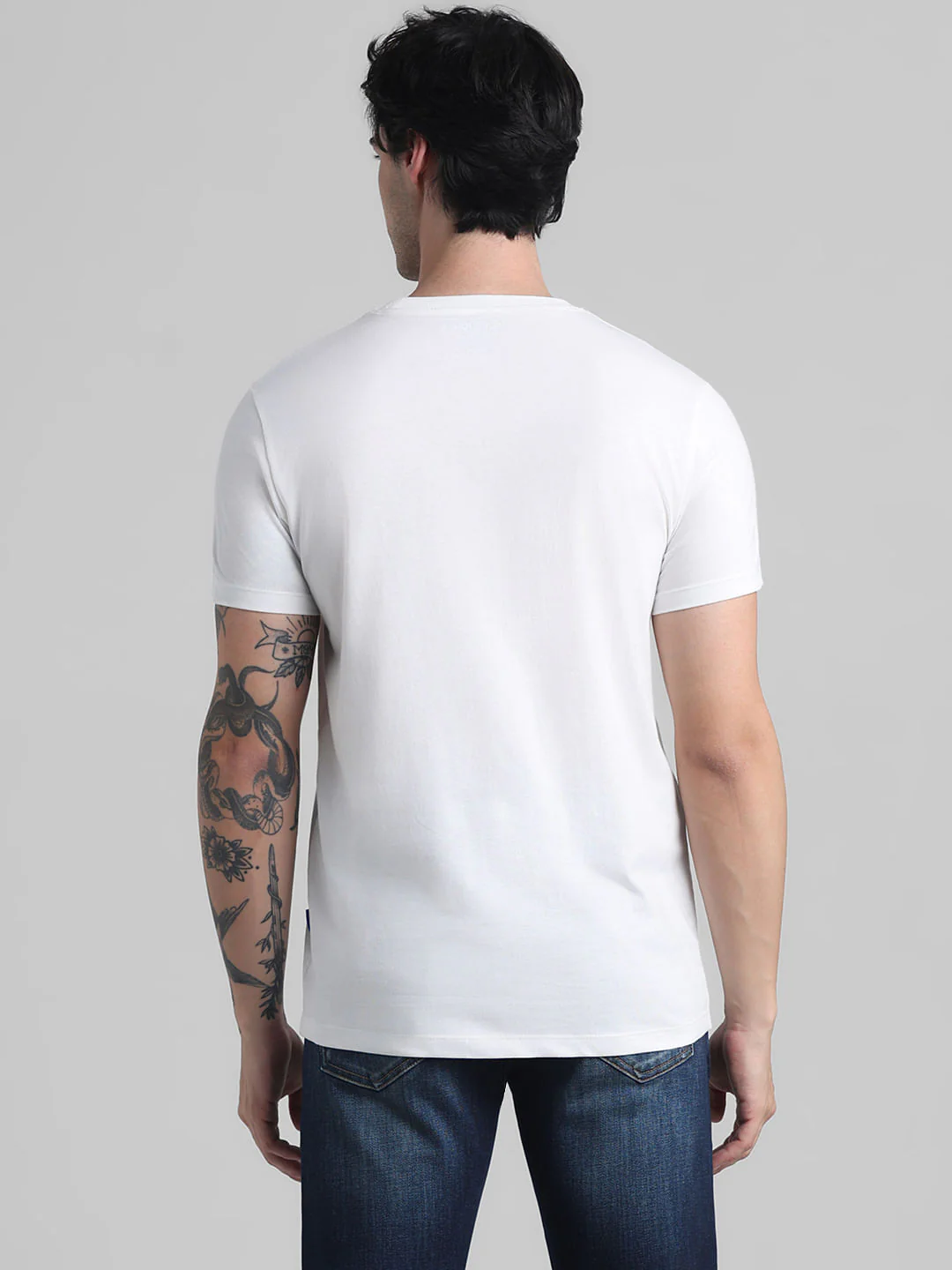 White Chest Branding Crew Neck T-shirt - Image 4