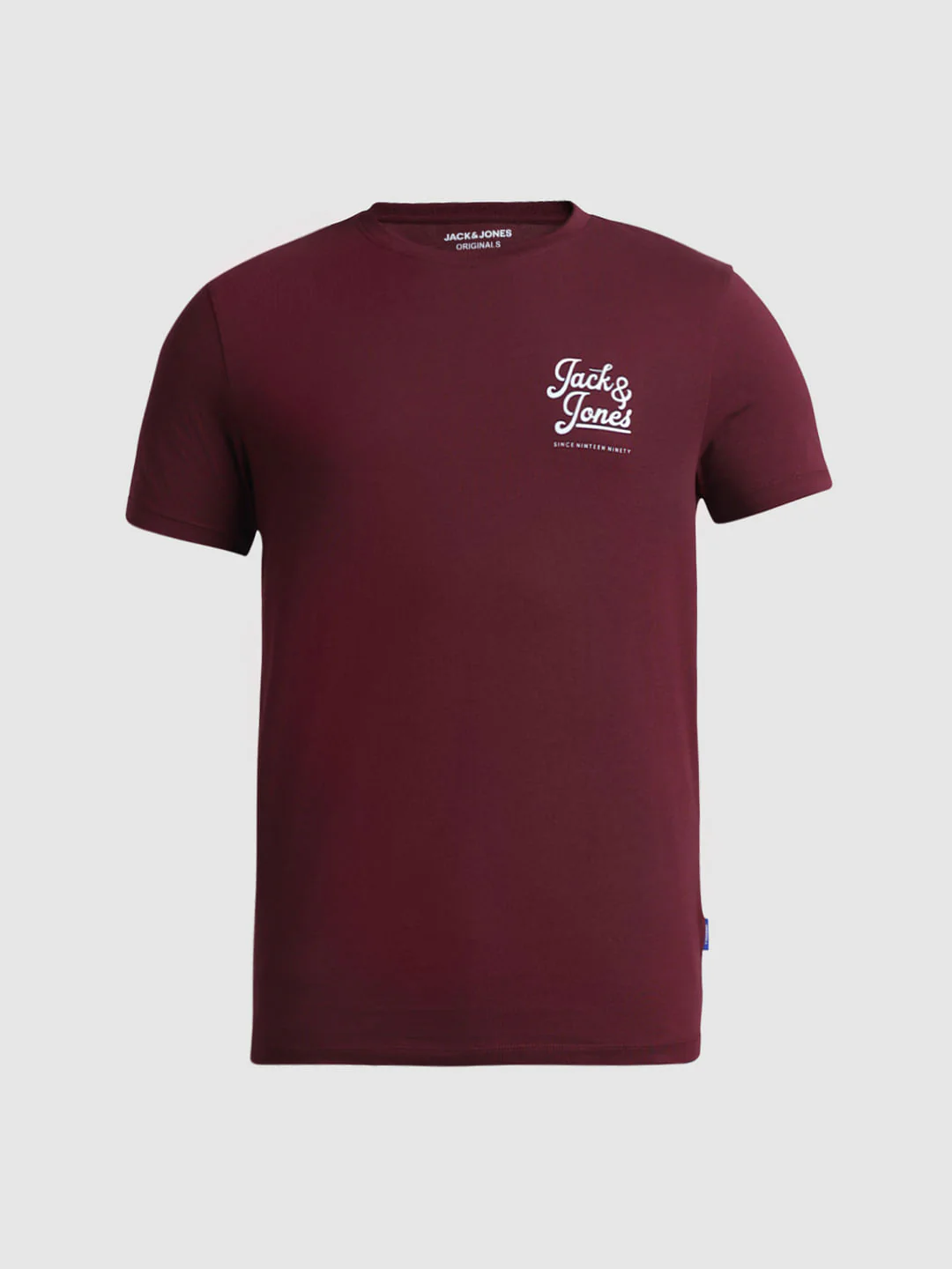 Maroon Chest Branding Crew Neck T-shirt - Image 7