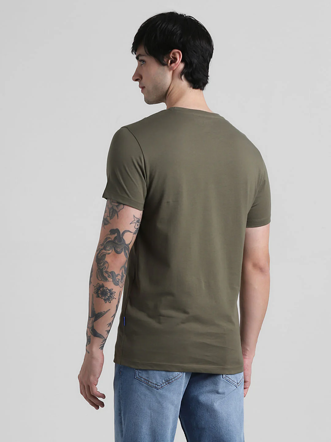 Green Logo Text Crew Neck T-shirt - Image 4