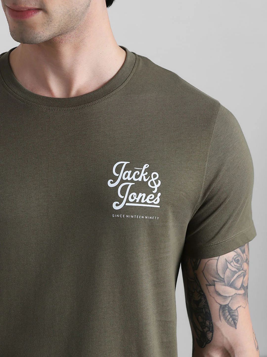 Green Logo Text Crew Neck T-shirt - Image 5