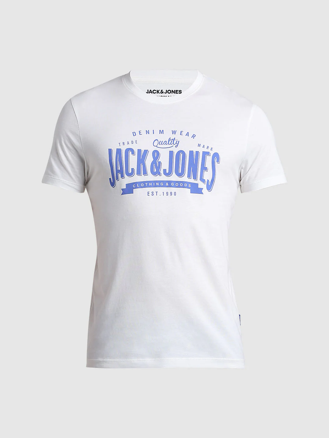 White Logo Text Crew Neck T-shirt - Image 7