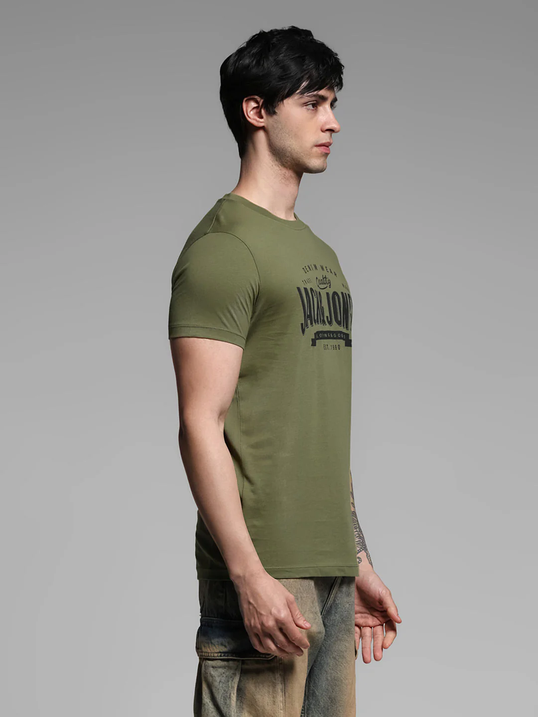 Dark Green Printed T-shirt - Image 3