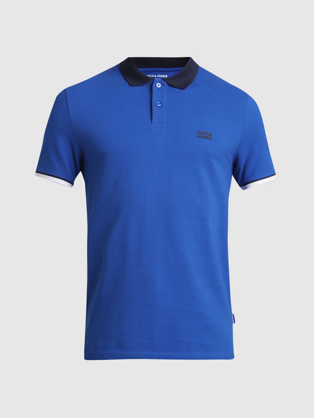 Blue Contrast Tipping Cotton Polo - Image 7