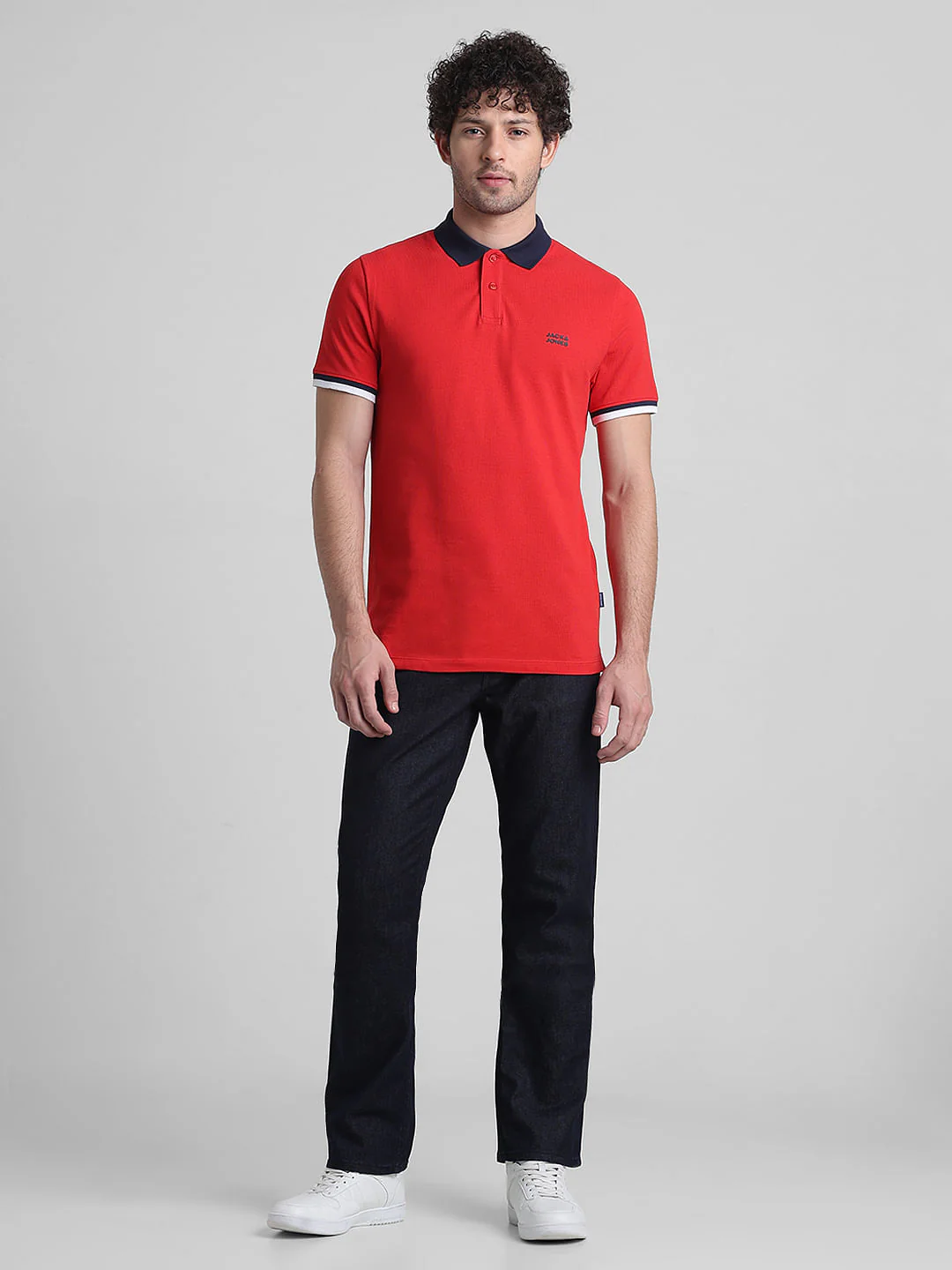 Red Contrast Tipping Cotton Polo - Image 6