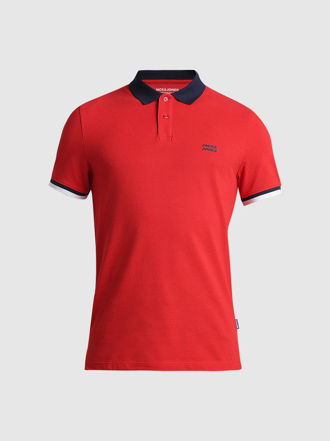 Red Contrast Tipping Cotton Polo - Image 7