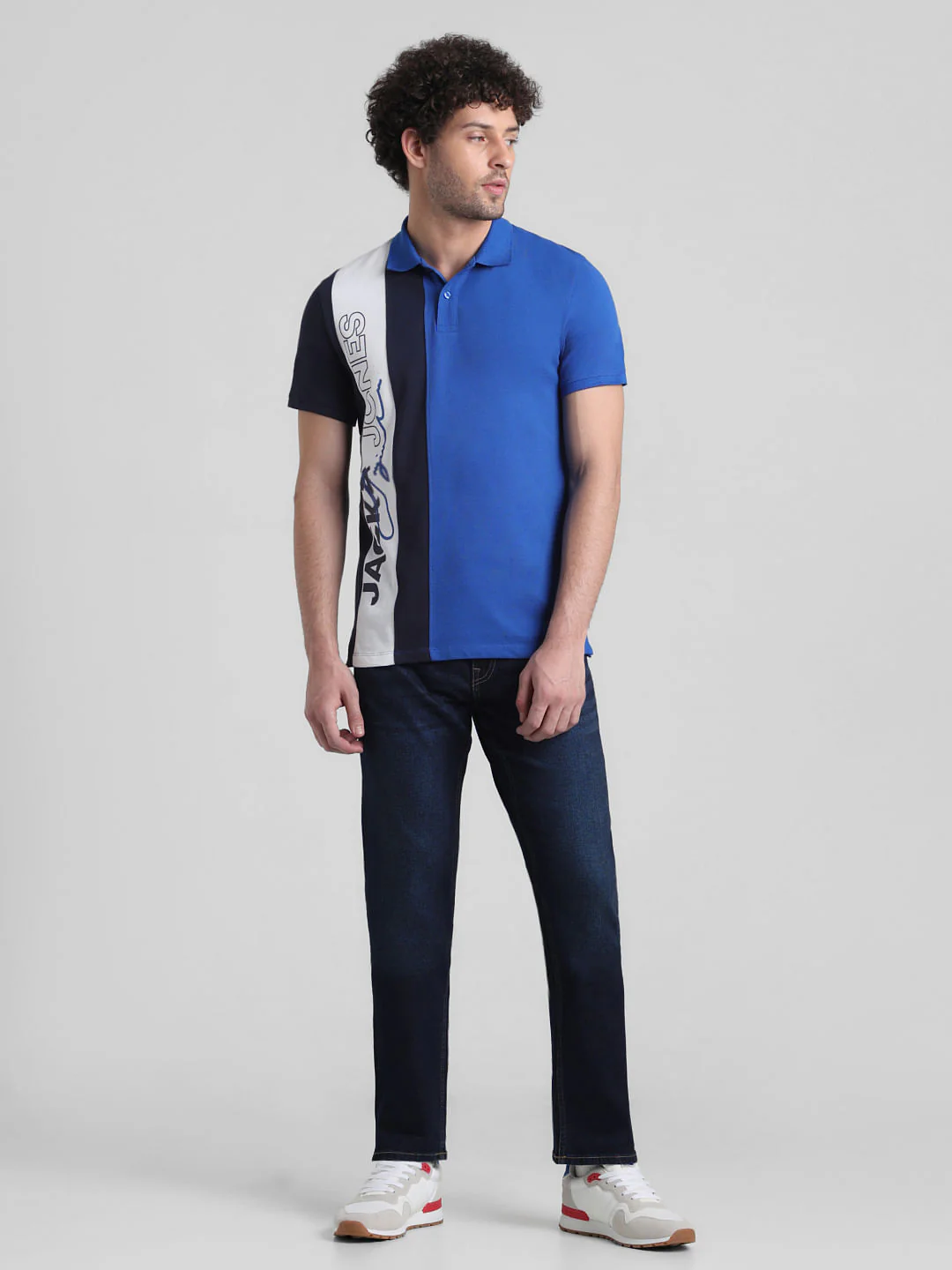 Blue Vertical Striped Cotton Polo - Image 6