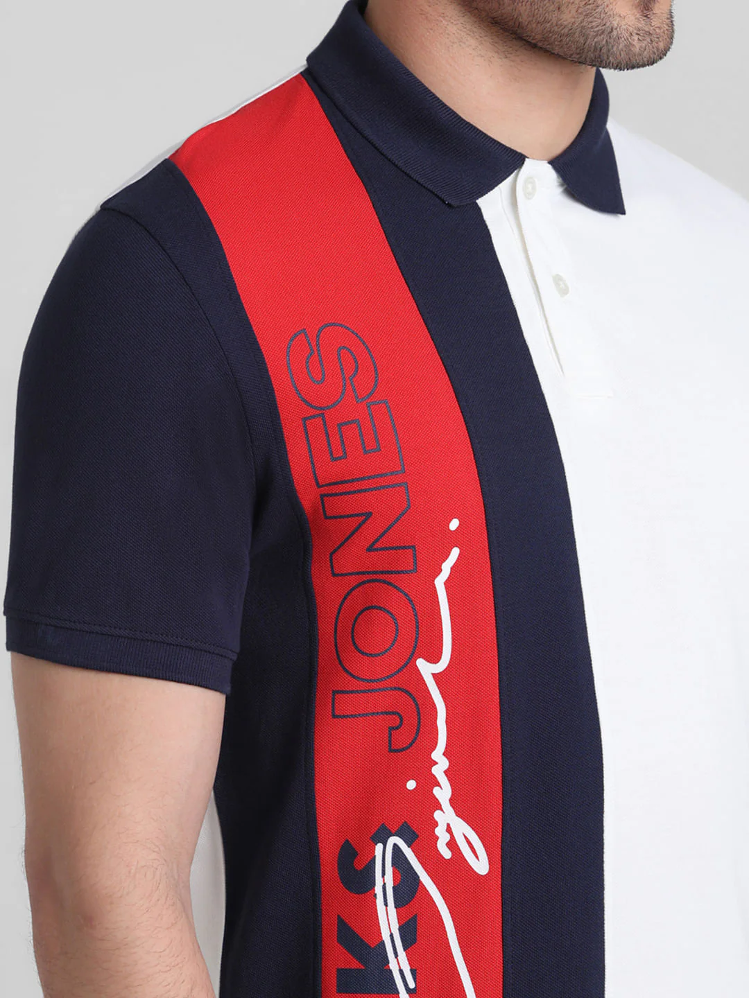 White Vertical Striped Cotton Polo - Image 5