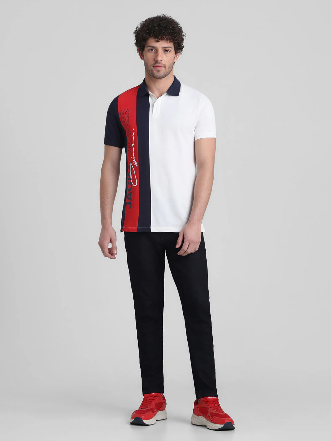 White Vertical Striped Cotton Polo - Image 6