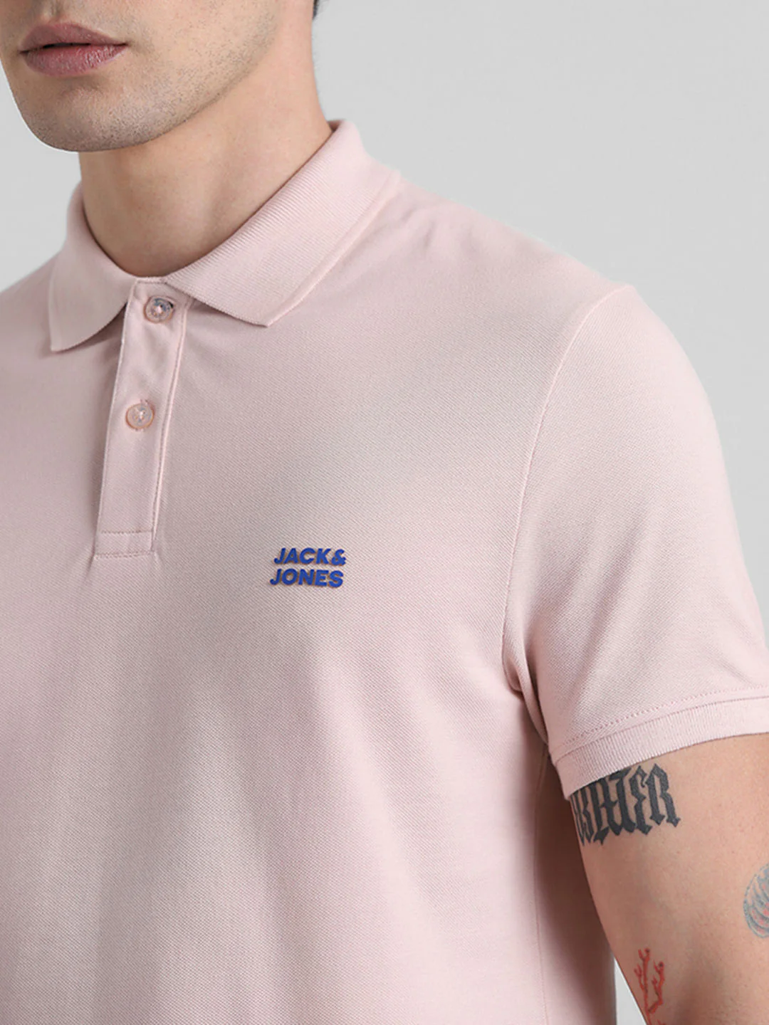 Pink Logo Text Cotton Polo - Image 5